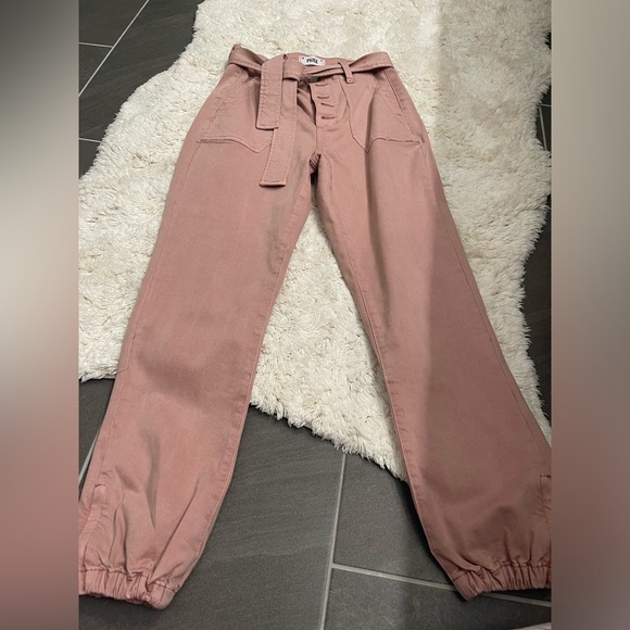 Paige pale pink never worn high waist denim with stretch joggers size 26 - Picture 1 of 4